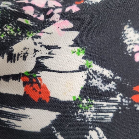 VINTAGE‎ 60s/70s dress black floral sleeveless midi  M - Picture 12 of 13